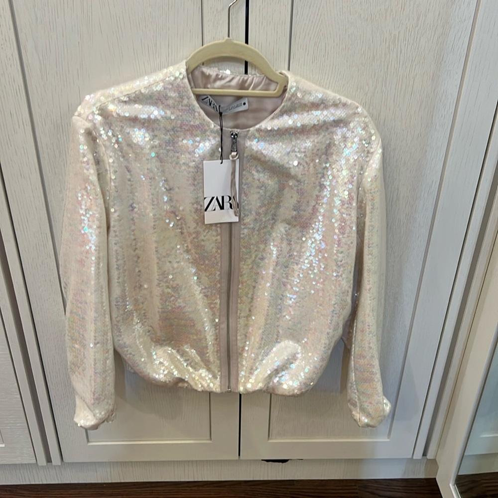 Zara sequin bomber jacket